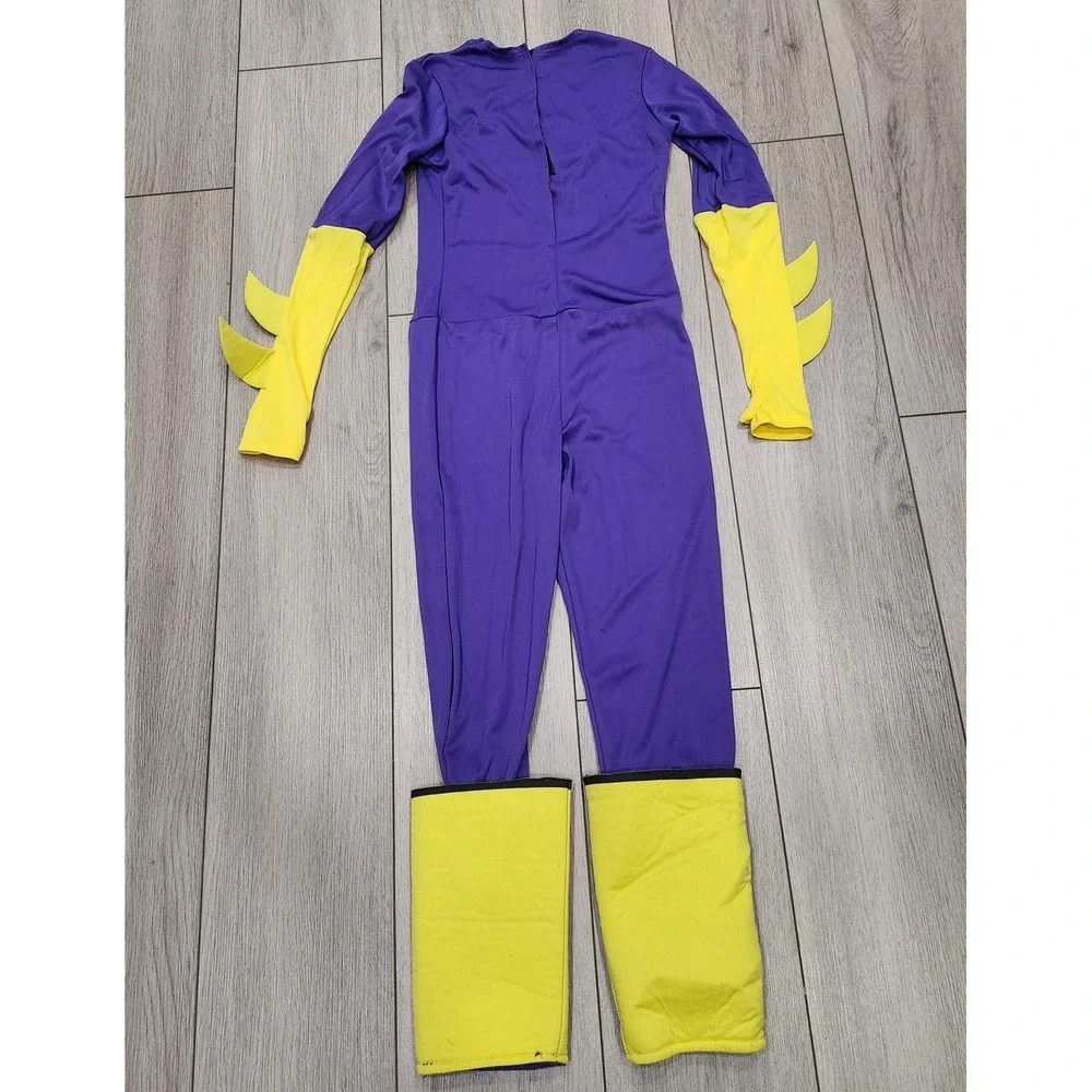 DC Super Hero Girls Batgirl Costume Purple Yellow Jumpsuit Kids M 8-10 Halloween